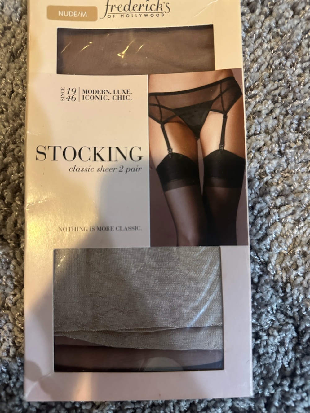 Frederick's of Hollywood Nude Sheer Stockings (2 Pair)